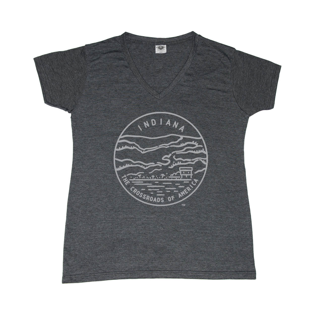 INDIANA LADIES' V-NECK | STATE SEAL | THE CROSSROADS OF AMERICA