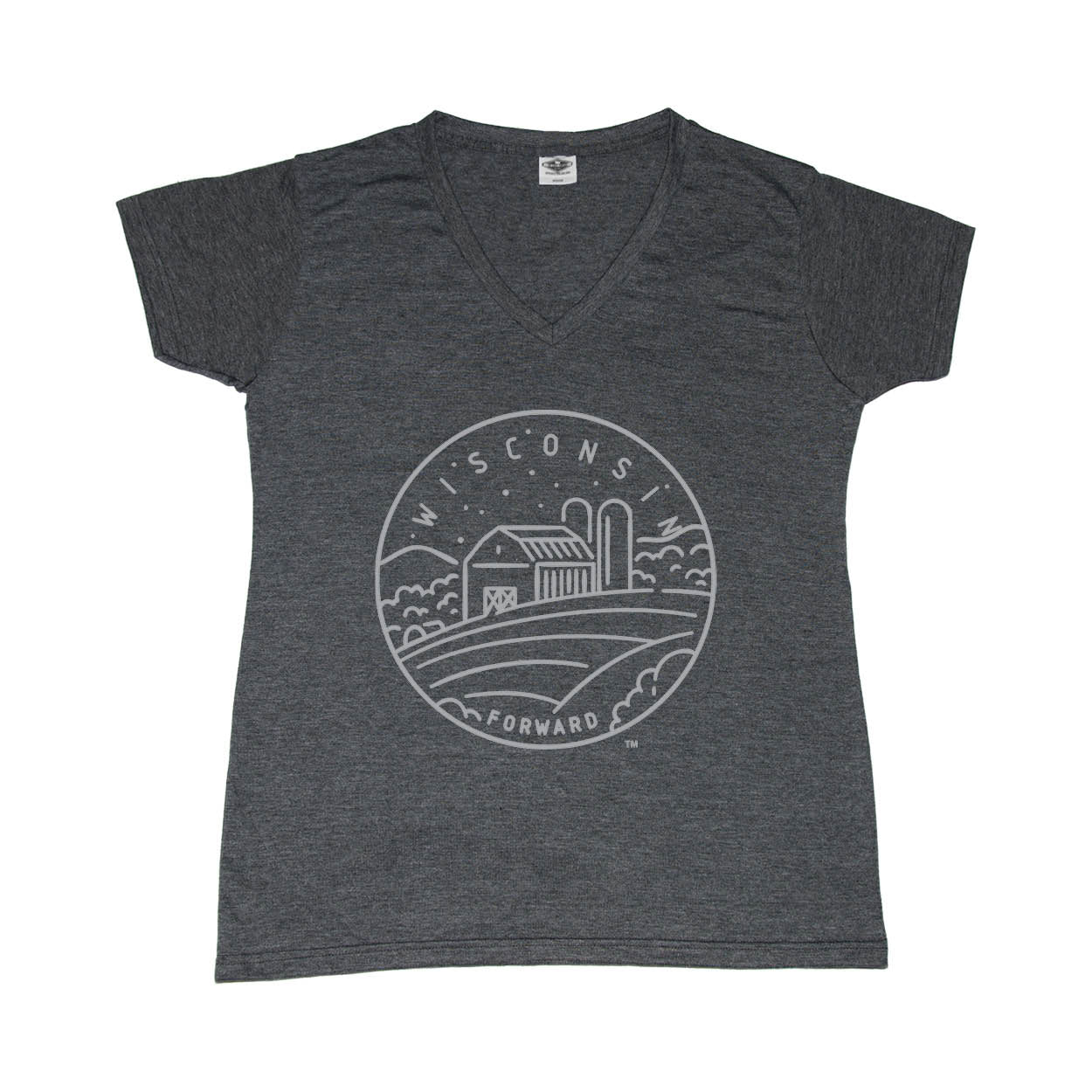 WISCONSIN LADIES' V-NECK | STATE SEAL | FORWARD
