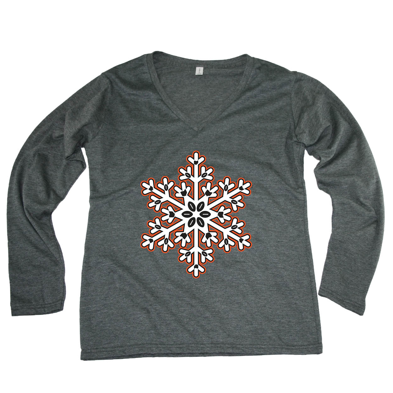 OHIO LADIES' LONG SLEEVE TEE | SNOWFLAKE | ORANGE/BLACK