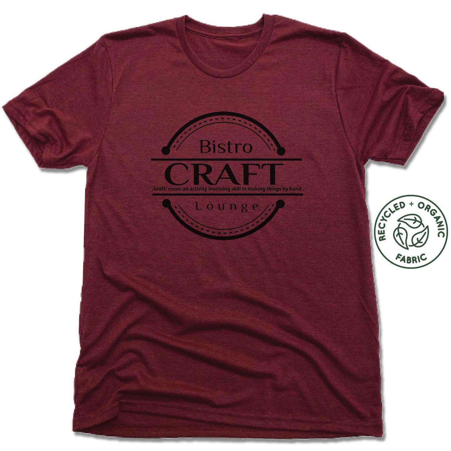 CRAFT BISTRO | UNISEX VINO RED Recycled Tri-Blend | BLACK LOGO