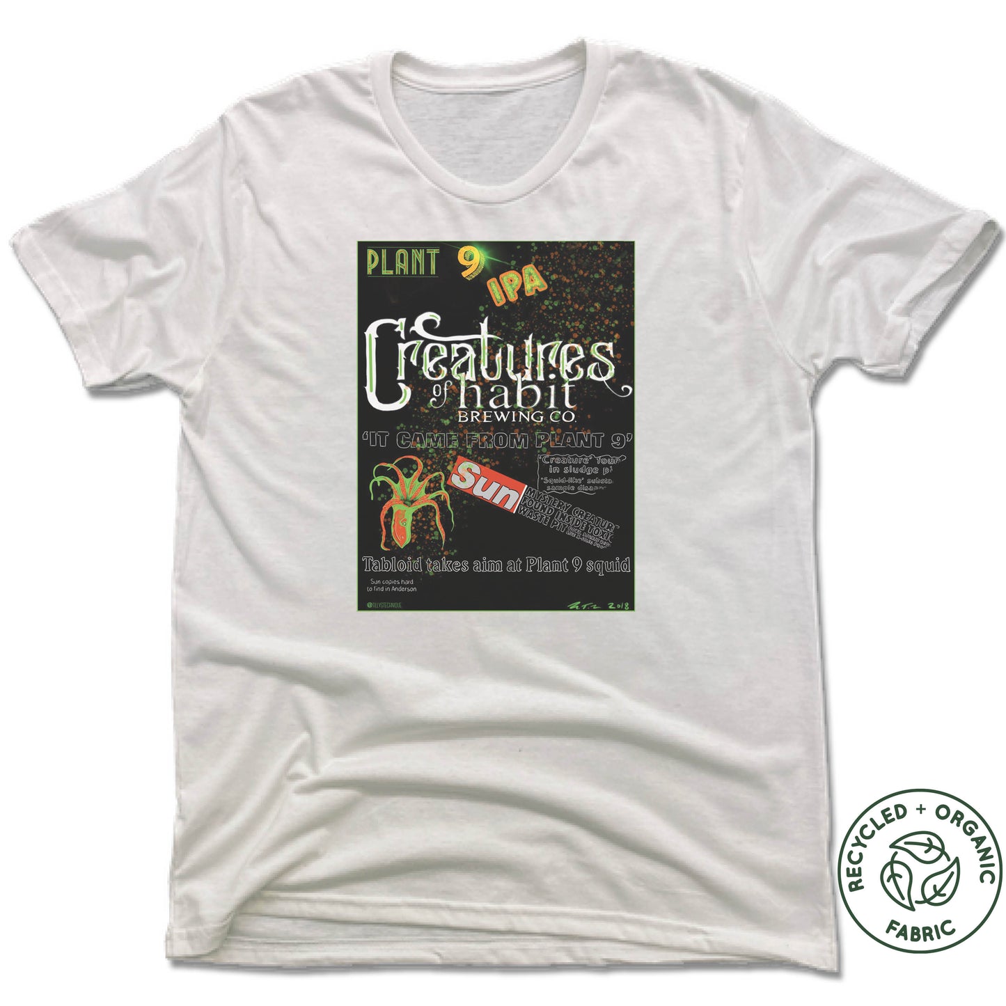 CREATURES OF HABIT | UNISEX WHITE Recycled Tri-Blend | PLANT 9
