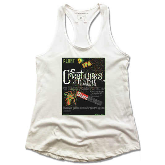 CREATURES OF HABIT | LADIES WHITE TANK | PLANT 9