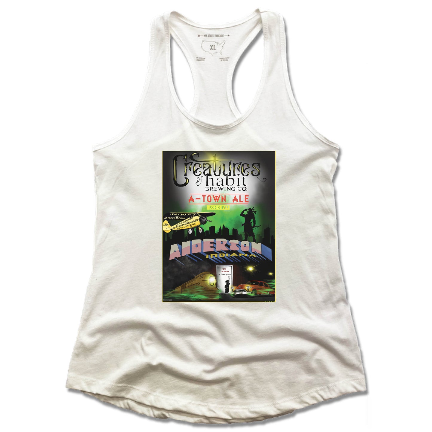 CREATURES OF HABIT | LADIES WHITE TANK | A-TOWN