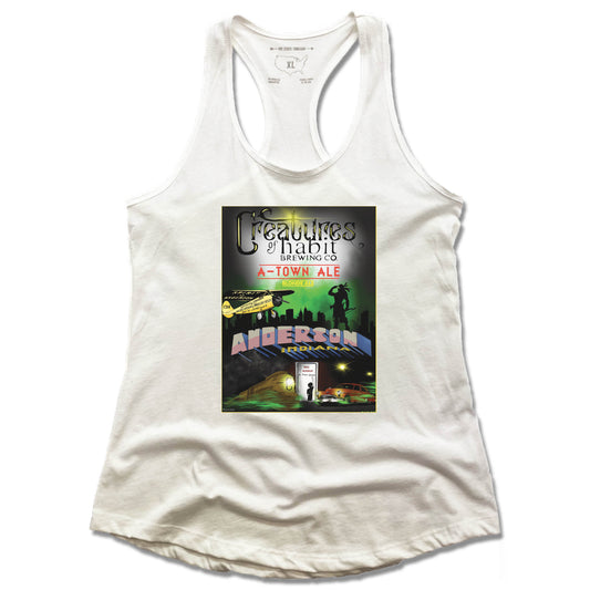 CREATURES OF HABIT | LADIES WHITE TANK | A-TOWN