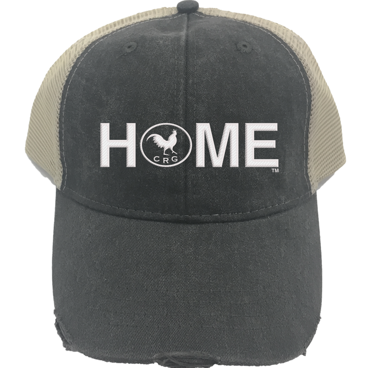 Crown Republic - Mesh Back Distress Hat - Embroidered CRG HOME