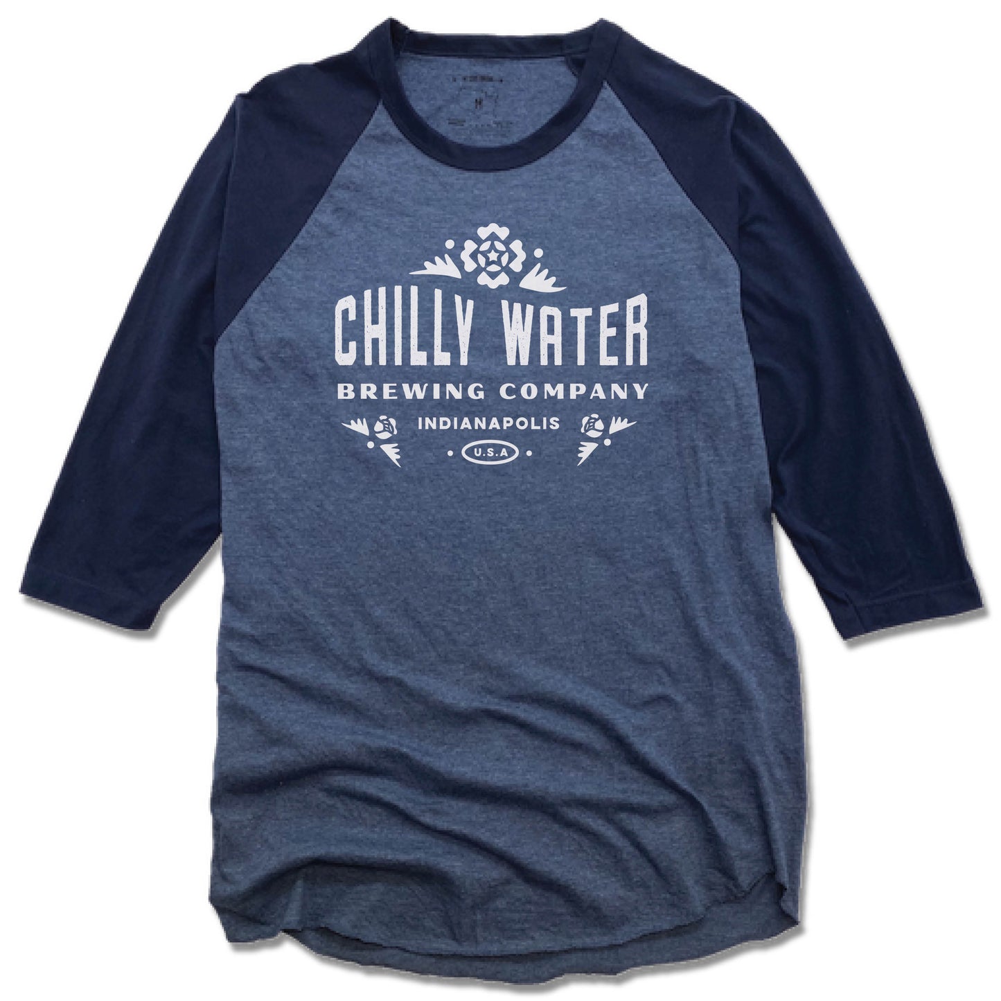 CHILLY WATER BREWING | DENIM/NAVY 3/4 SLEEVE | CWB WHITE LOGO