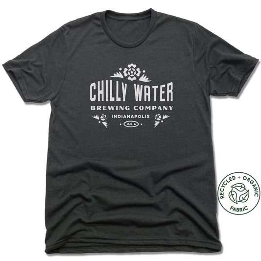 CHILLY WATER BREWING | UNISEX BLACK Recycled Tri-Blend | CWB WHITE LOGO