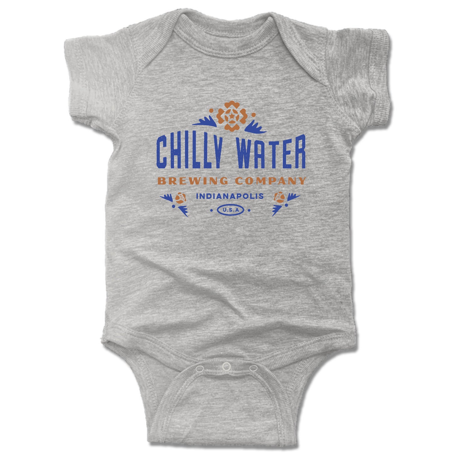 CHILLY WATER BREWING | GRAY ONESIE | CWB COLOR LOGO