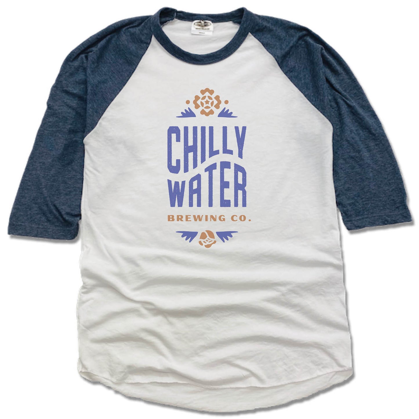 CHILLY WATER BREWING | NAVY 3/4 SLEEVE | CWB VERTICALSPOT COLOR LOGO