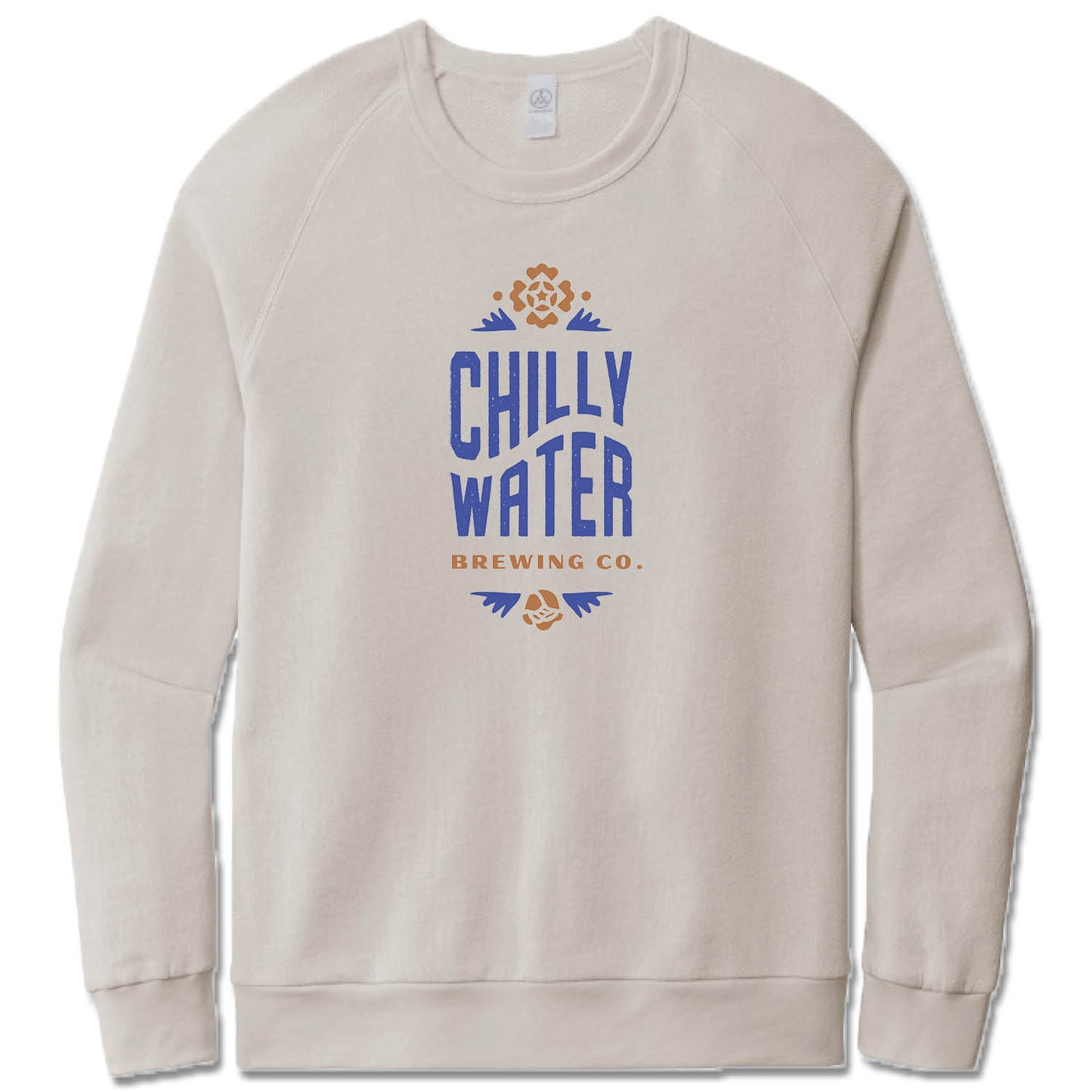 CHILLY WATER BREWING | LIGHT GRAY FRENCH TERRY SWEATSHIRT | CWB VERTICALSPOT COLOR LOGO