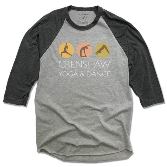 CRENSHAW YOGA & DANCE | GRAY 3/4 SLEEVE | WHITE LOGO