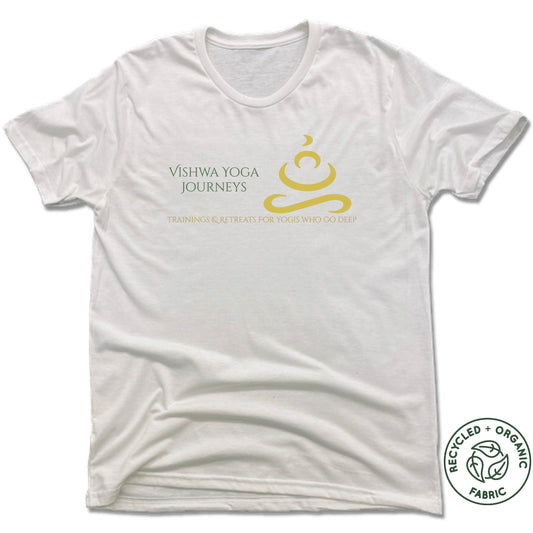 VISHWA YOGA JOURNEYS | UNISEX WHITE Recycled Tri-Blend | CINCINNATI YOGA SCHOOL