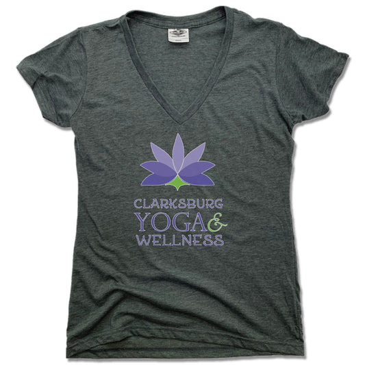 CLARKSBURG YOGA AND WELLNESS | LADIES V-NECK | COLOR LOGO