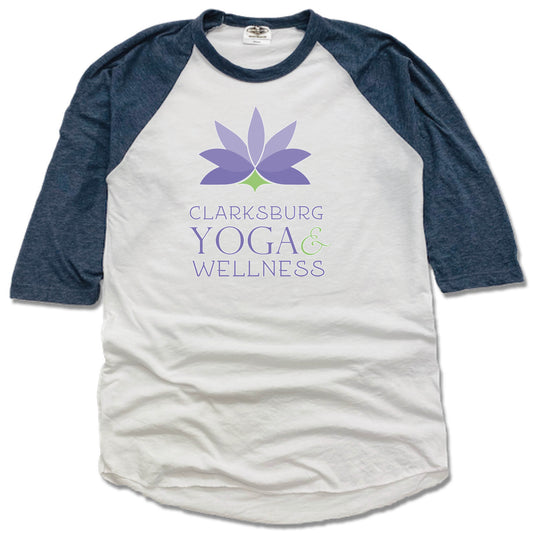 CLARKSBURG YOGA AND WELLNESS | NAVY 3/4 SLEEVE | COLOR LOGO