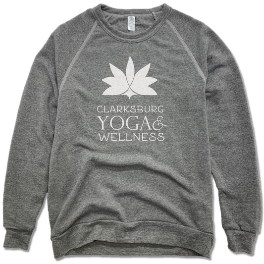 CLARKSBURG YOGA AND WELLNESS | FLEECE SWEATSHIRT | WHITE LOGO