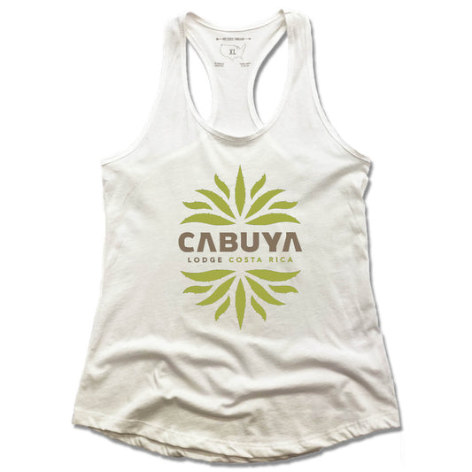 CABUYA LODGE | LADIES WHITE TANK | CABUYA LOGO