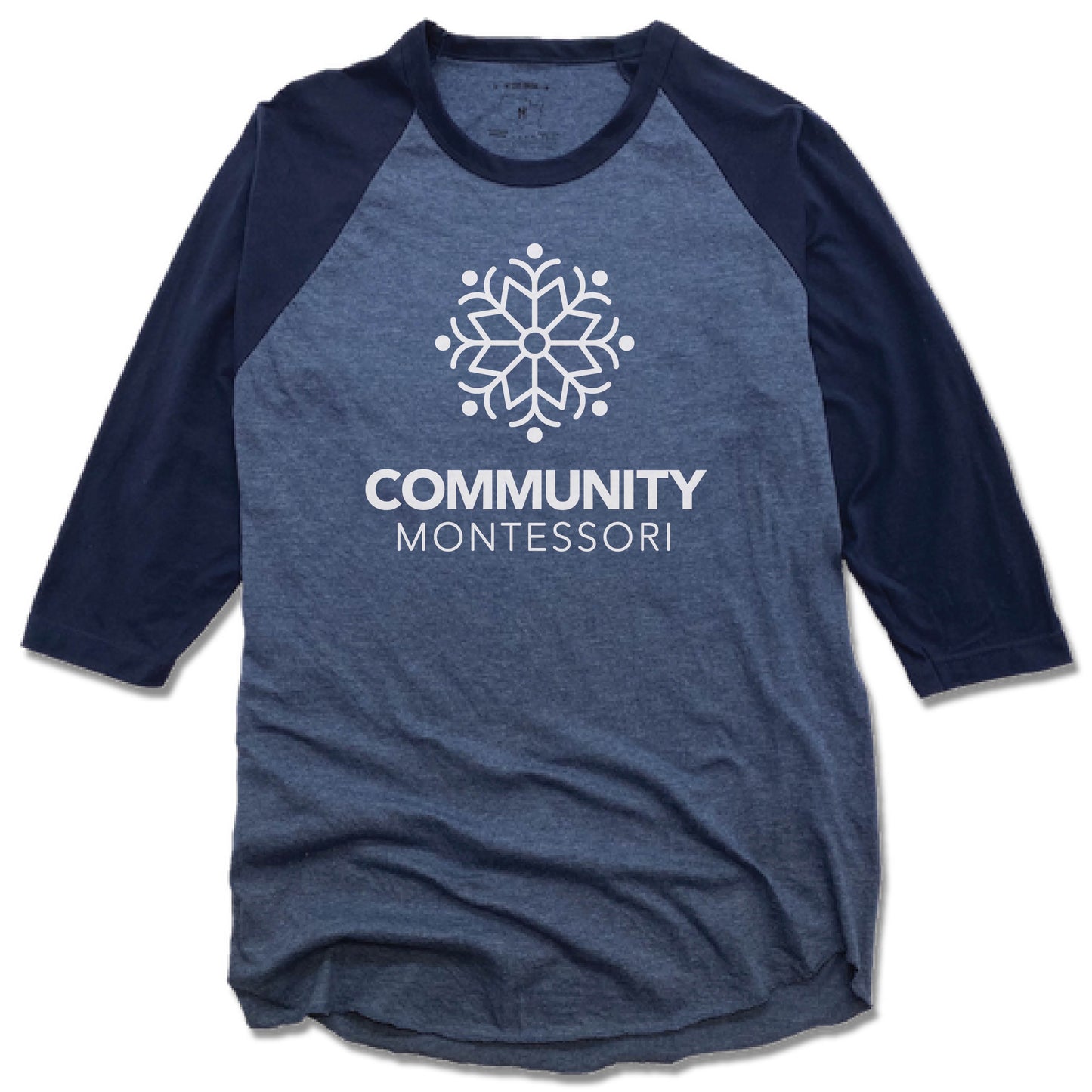 COMMUNITY MONTESSORI | DENIM/NAVY 3/4 SLEEVE | WHITE LOGO