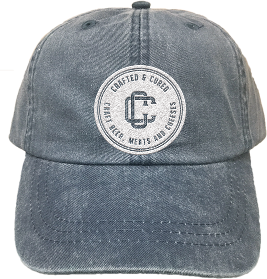 CRAFTED & CURED | EMBROIDERED NAVY HAT | LOGO