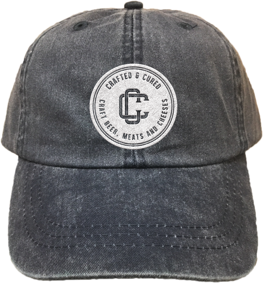 CRAFTED & CURED | EMBROIDERED BLACK HAT | LOGO