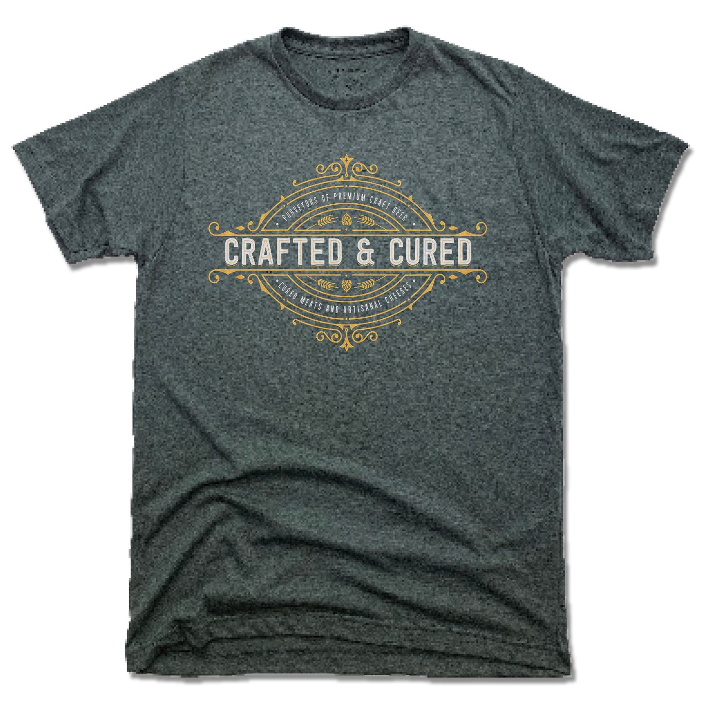 CRAFTED & CURED | UNISEX TEE | CREST LOGO