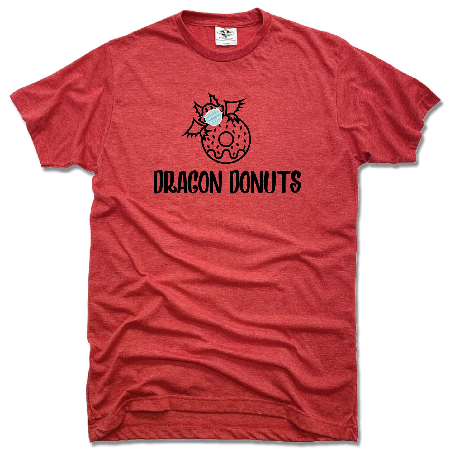 DRAGON DONUTS | UNISEX RED TEE | DRAGON MASK