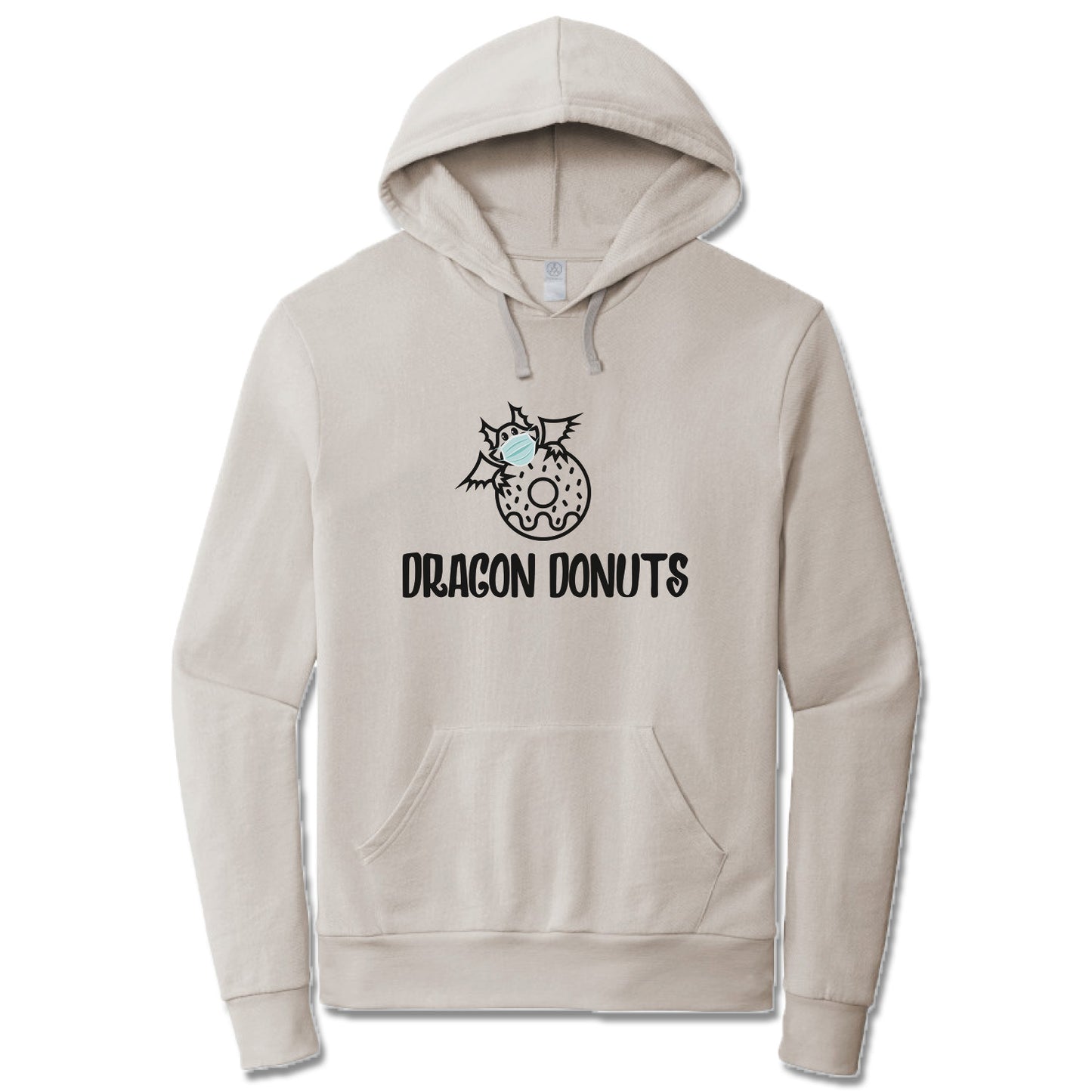 DRAGON DONUTS | LIGHT GRAY FRENCH TERRY HOODIE | DRAGON MASK