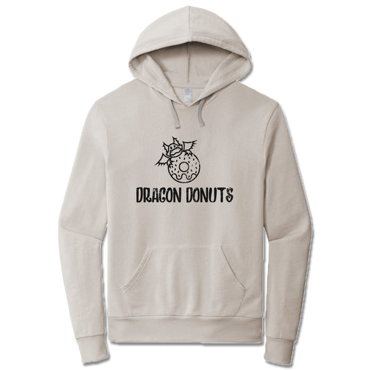 DRAGON DONUTS | LIGHT GRAY FRENCH TERRY HOODIE | BLACK LOGO