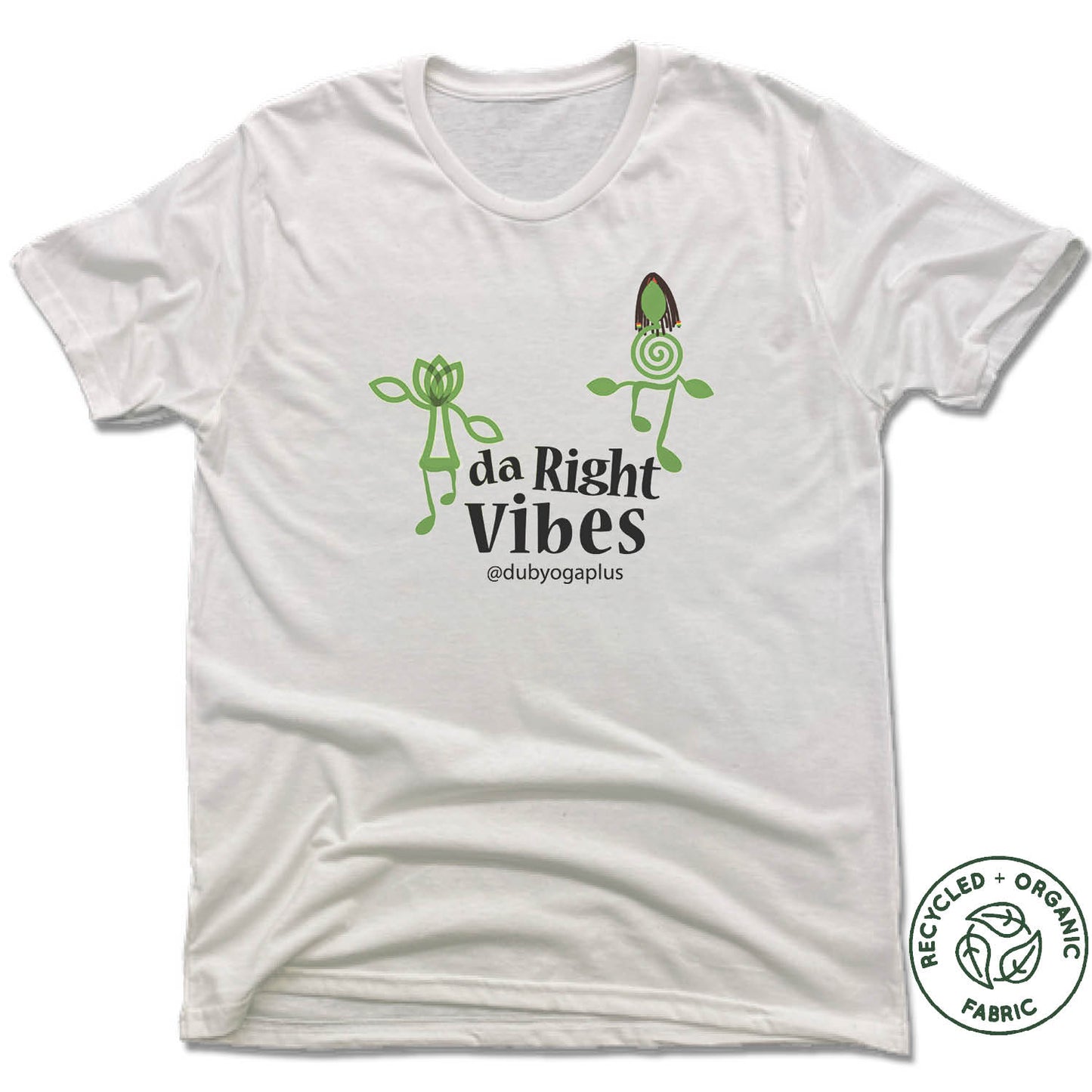 DUB YOGA PLUS | UNISEX WHITE Recycled Tri-Blend | VIBES LOGO