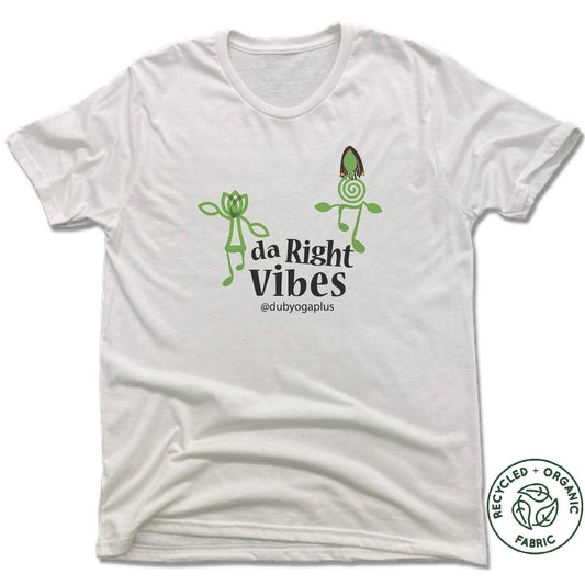 DUB YOGA PLUS | UNISEX WHITE Recycled Tri-Blend | VIBES LOGO