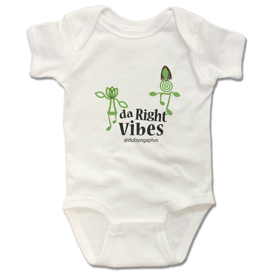 DUB YOGA PLUS | WHITE ONESIE | VIBES LOGO