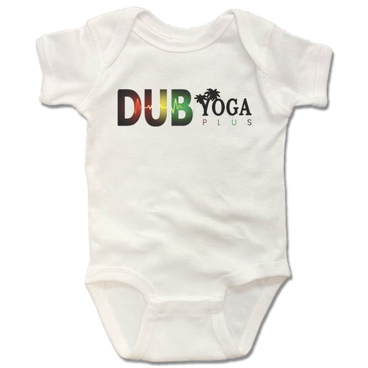 DUB YOGA PLUS | WHITE ONESIE | DUB MULTICOLOR LOGO