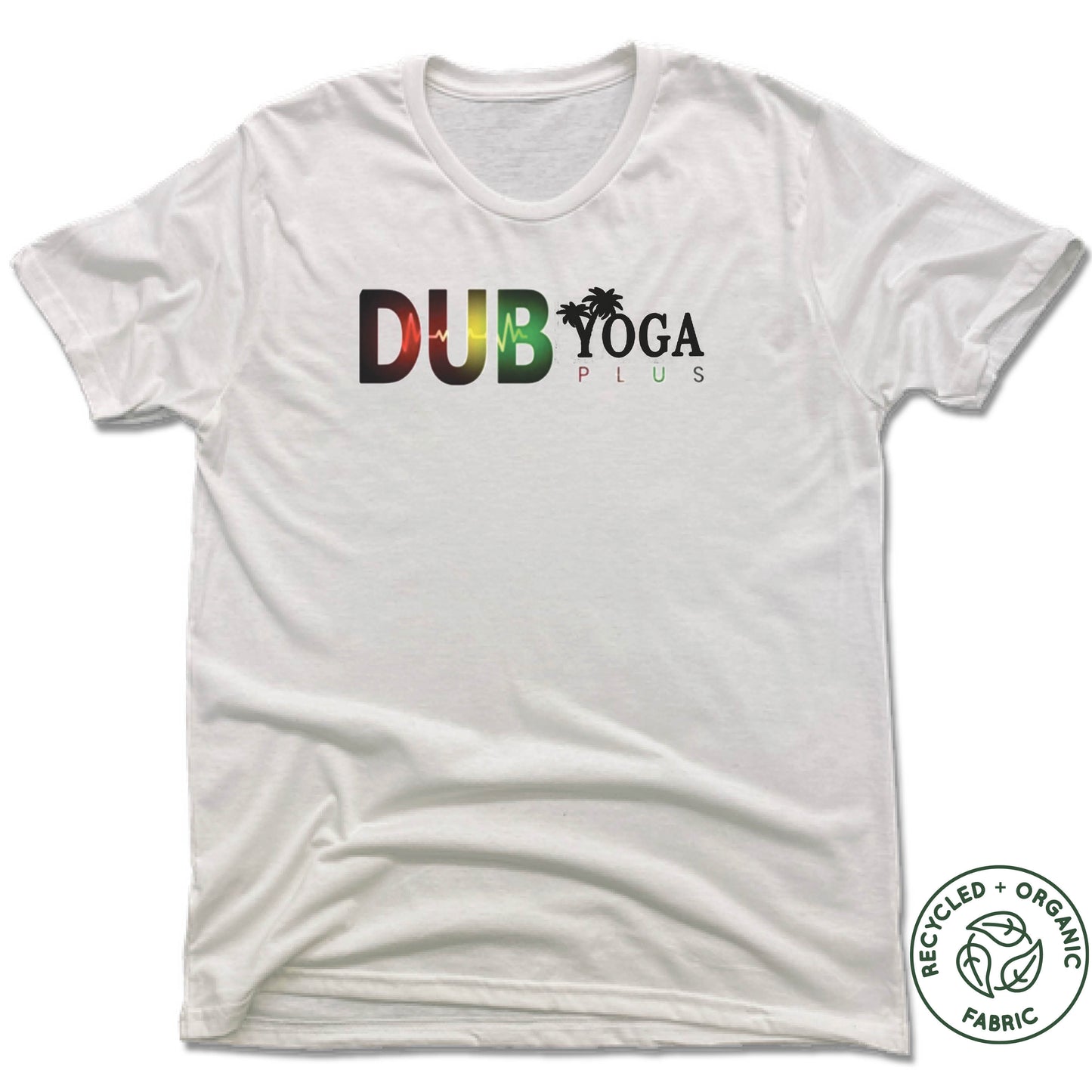 DUB YOGA PLUS | UNISEX WHITE Recycled Tri-Blend | DUB MULTICOLOR LOGO