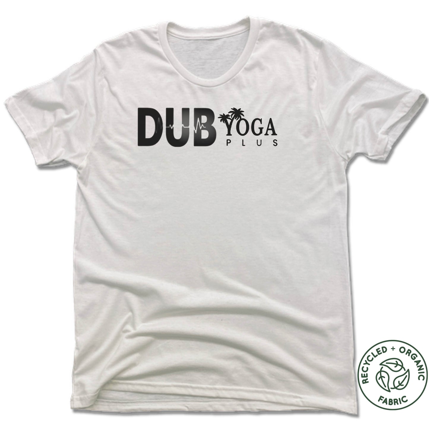 DUB YOGA PLUS | UNISEX WHITE Recycled Tri-Blend | DUB BLACK LOGO