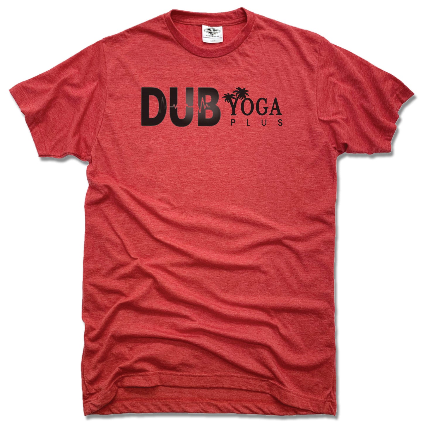 DUB YOGA PLUS | UNISEX RED TEE | DUB BLACK LOGO