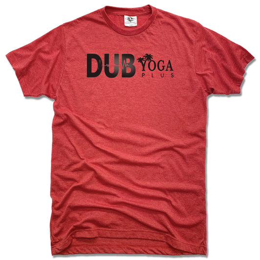 DUB YOGA PLUS | UNISEX RED TEE | DUB BLACK LOGO