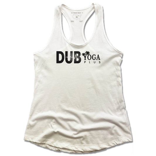 DUB YOGA PLUS | LADIES WHITE TANK | DUB BLACK LOGO