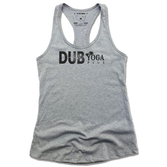 DUB YOGA PLUS | LADIES GRAY TANK | DUB BLACK LOGO