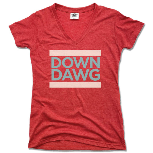 YOGA MIX ORLANDO | LADIES RED V-NECK | DOWN DAWG