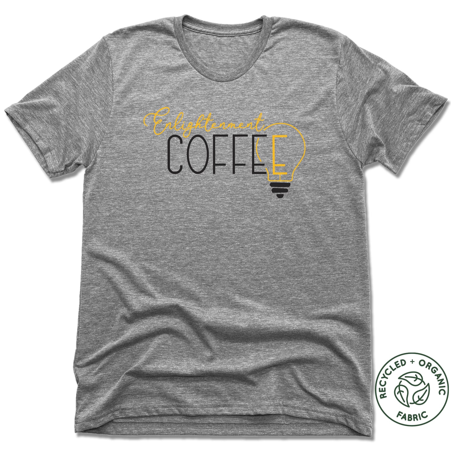 ENLIGHTENMENT COFFEE | UNISEX GRAY Recycled Tri-Blend | BLACK LOGO