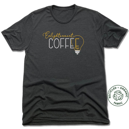 ENLIGHTENMENT COFFEE | UNISEX BLACK Recycled Tri-Blend | WHITE LOGO