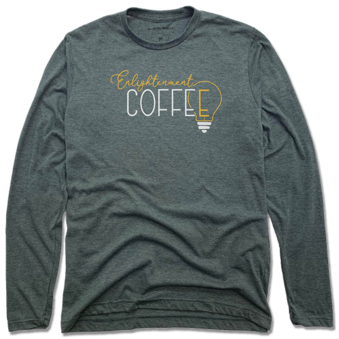 ENLIGHTENMENT COFFEE | UNISEX LONG SLEEVE TEE | WHITE LOGO