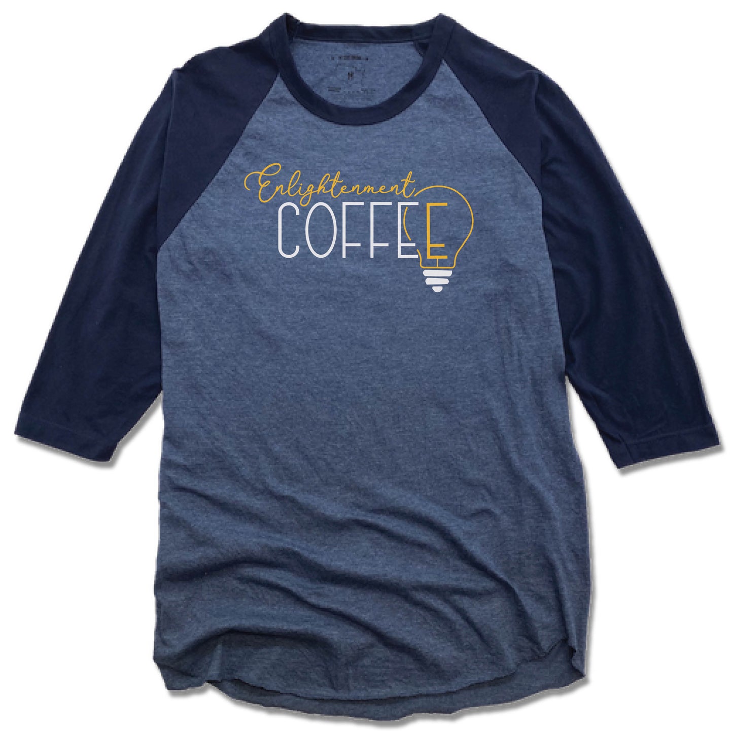 ENLIGHTENMENT COFFEE | DENIM/NAVY 3/4 SLEEVE | WHITE LOGO