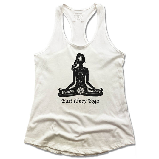 EAST CINCY YOGA | LADIES WHITE TANK | LOGO