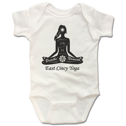 EAST CINCY YOGA | WHITE ONESIE | LOGO