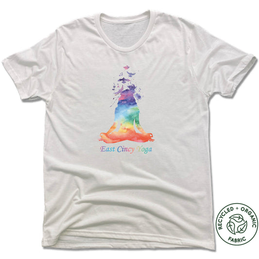 EAST CINCY YOGA | UNISEX WHITE Recycled Tri-Blend | WATERCOLOR LOGO