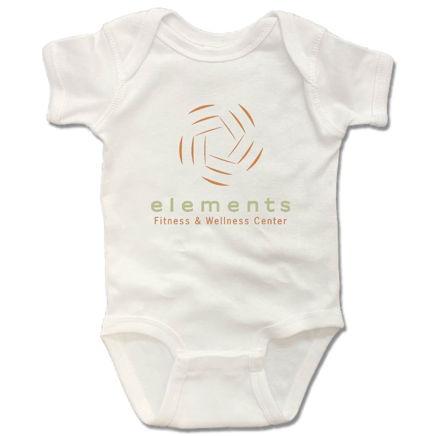 ELEMENTS CENTER | WHITE ONESIE | COLOR LOGO