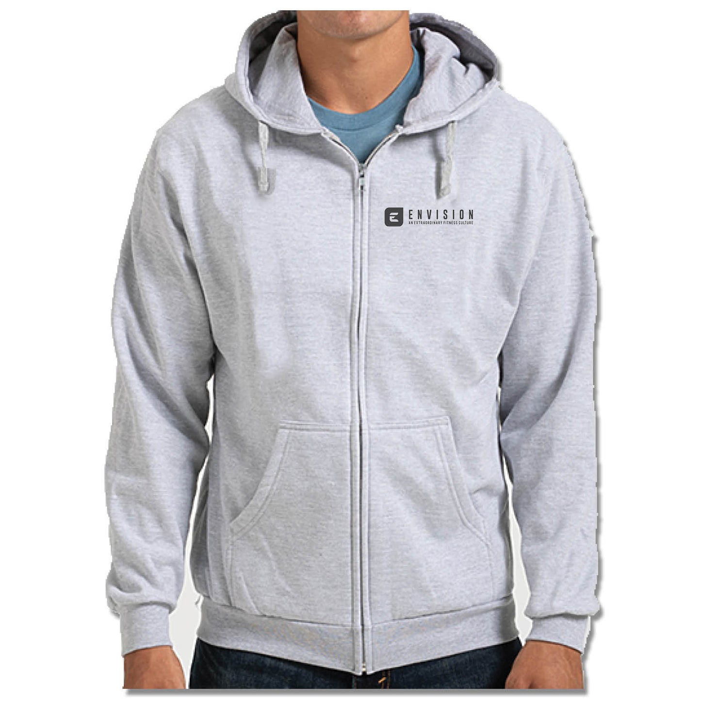 ENVISION MEMPHIS | LIGHT GRAY ZIP HOODIE | GRAY LOGO