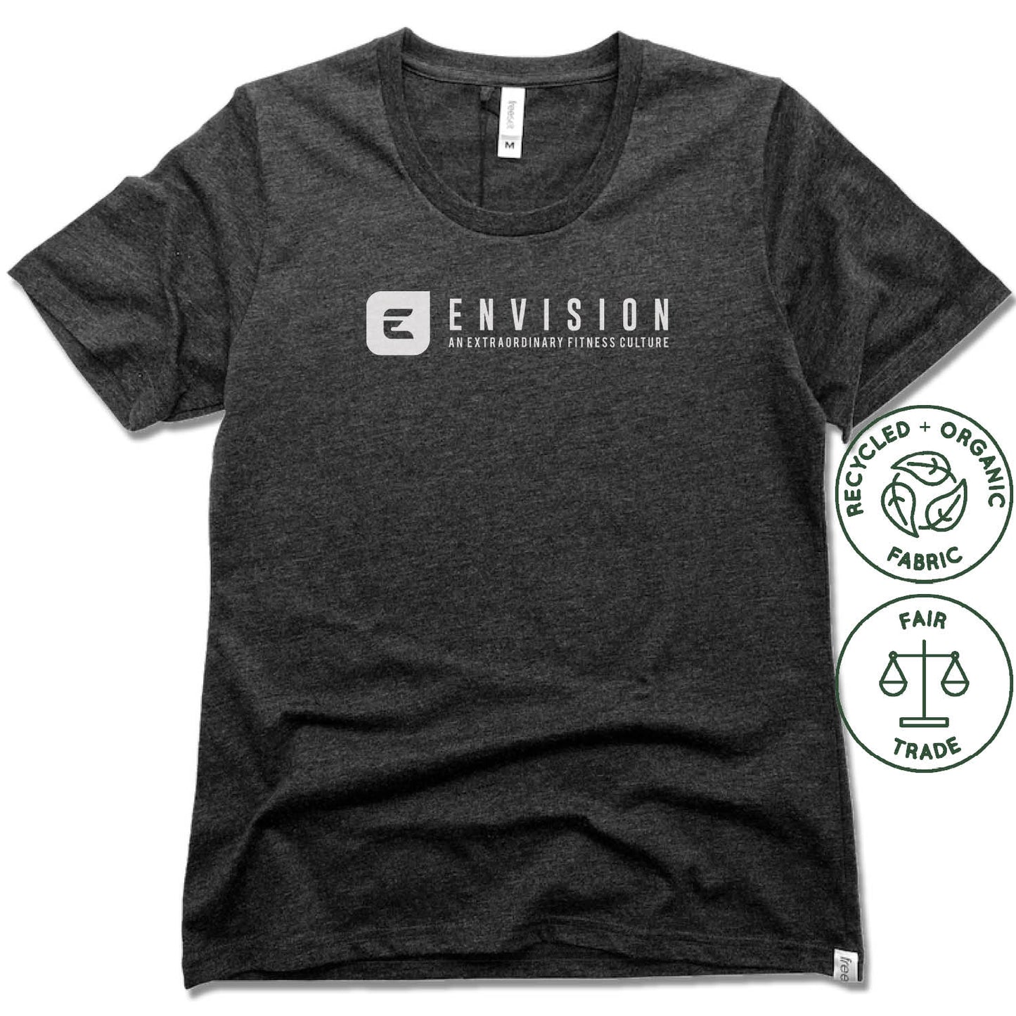 ENVISION MEMPHIS | FAIRTRADE FREESET BLACK LADIES TEE | WHITE LOGO