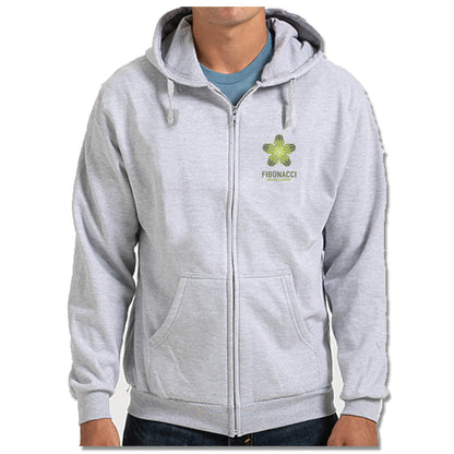 FIBONACCI BREWING COMPANY | LIGHT GRAY ZIP HOODIE | COLOR LOGO