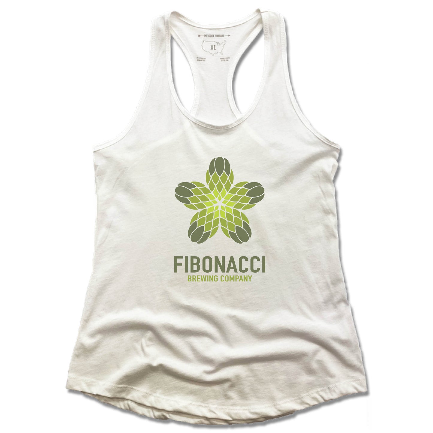 FIBONACCI BREWING COMPANY | LADIES WHITE TANK | COLOR LOGO